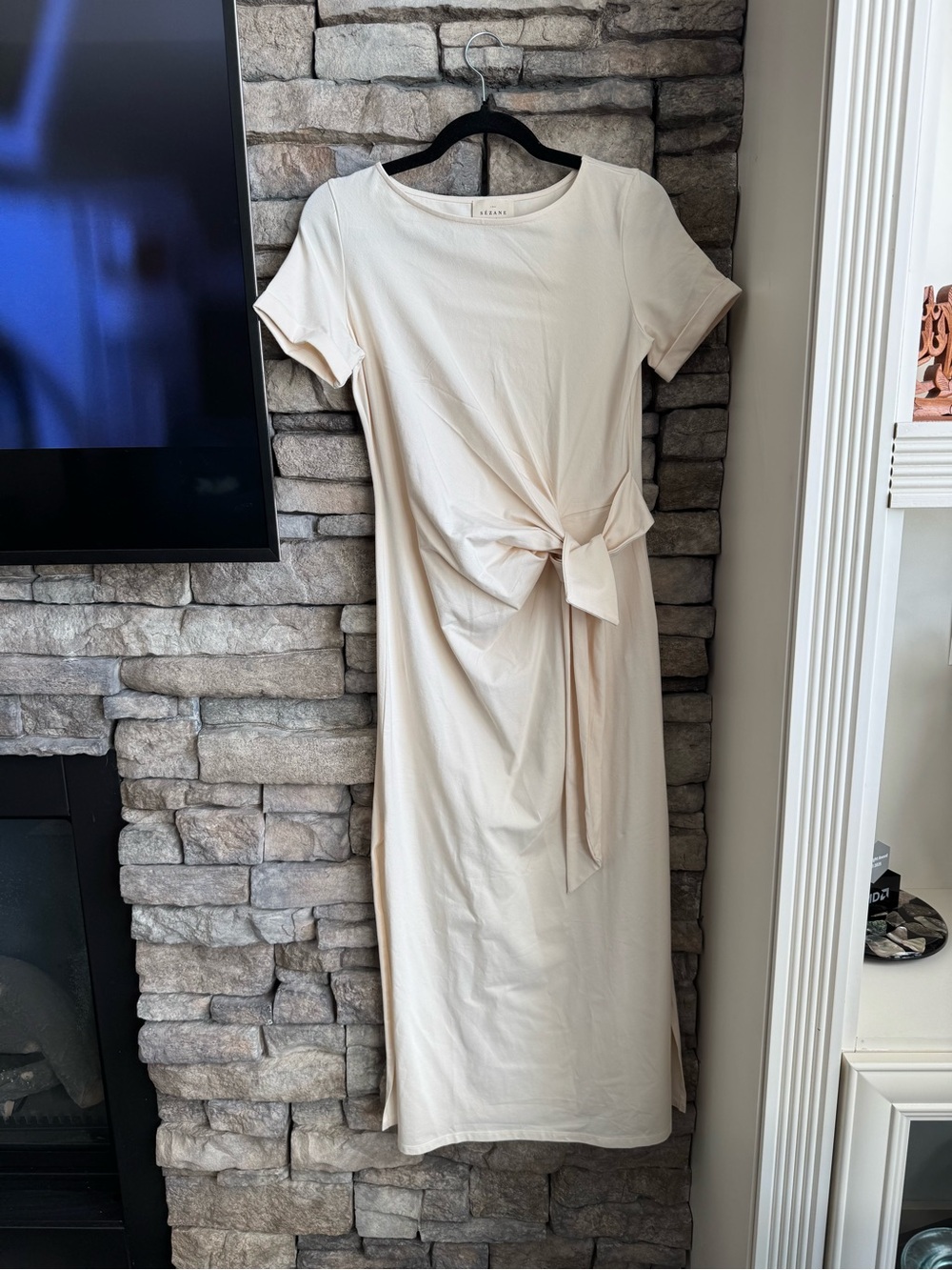 Sezane Pippa  Tie-Waist Midi Dress